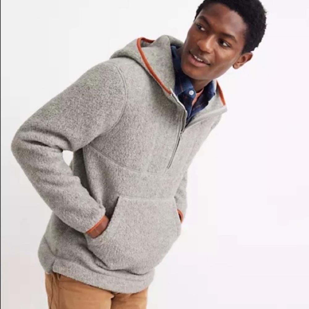 Madewell Polartec Sherpa Half-Zip Pullover Hoodie
